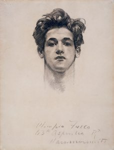 Olimpio Fusco，约1900-10年（纸上的木炭和树桩） 作者 约翰·辛格·萨金特