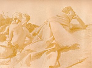 大卫·索勒斯营地的斜倚人物戴维（c1905） 作者 约翰·辛格·萨金特
