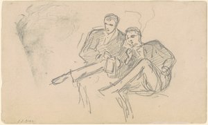 坐着的男人，约1874-1877年。 作者 约翰·辛格·萨金特
