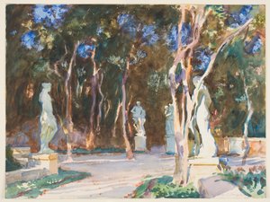 Shady Paths，Vizcaya（纸上石墨） 作者 约翰·辛格·萨金特