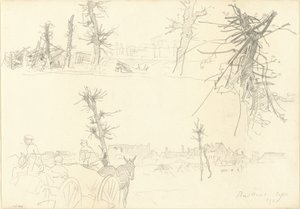 饱受摧残的风景中的士兵[直书] 作者 约翰·辛格·萨金特