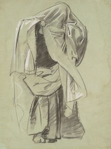 先知壁画的研究，1890-1892。 作者 约翰·辛格·萨金特