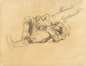1918-9气体研究（底纸上的木炭和石墨） 作者 约翰·辛格·萨金特