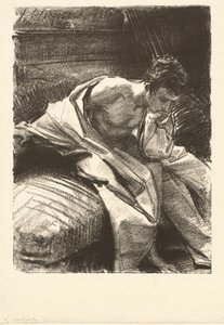 坐着的人的研究》，1895年。 作者 约翰·辛格·萨金特