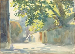 树下的阳光墙，约1913年。 作者 约翰·辛格·萨金特