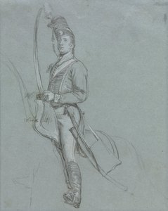 骑马轻骑兵军官，1812年。 作者 约翰·辛格尔顿·科普利