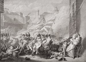 圣赫利尔少校Peirson的死亡，1781年1月8日从法国重新夺回泽西岛，来自“英国和苏格兰历史插图”第二卷 作者 约翰·辛格尔顿·科普利