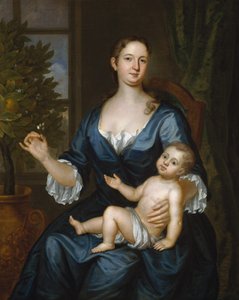 弗朗西斯·布林利夫人和她的儿子弗朗西斯，1729年。 作者 约翰·史密伯特