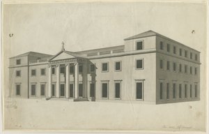 奇灵顿大厅（Chillington Hall）：钢笔和水墨画，nd [？1780s]
