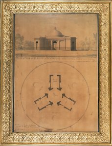 1779年狗屋的高度和平面图（笔和墨水在纸上）