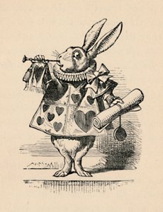 1889年，兔子当法院官员吹小号宣布， 作者 约翰·坦尼尔
