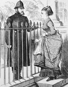 A policeman speaking with a young woman 作者 约翰·坦尼尔