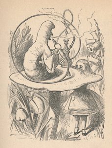 爱丽丝与毛毛虫，1889年 作者 约翰·坦尼尔