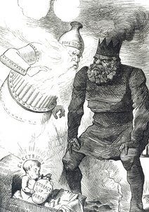 Cartoon commenting on the infancy of electricity 作者 约翰·坦尼尔