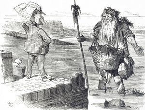 Cartoon commenting on the pollution of the Thames in London 作者 约翰·坦尼尔