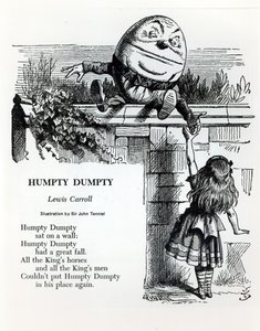 Humpty Dumpty，Lewis Carroll的童谣插图（1832-98） 作者 约翰·坦尼尔