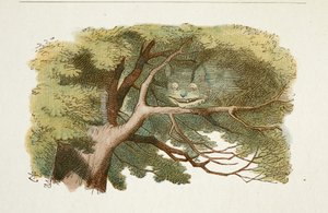 "柴郡猫 "选自刘易斯-卡罗尔的《爱丽丝漫游奇境记》，由约翰-坦尼尔绘制插图 作者 约翰·坦尼尔