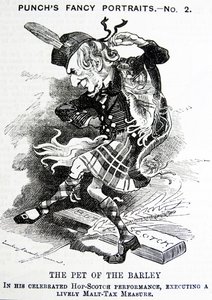 描绘威廉·尤尔特·格莱斯顿 (William Ewart Gladstone) 的政治讽刺作品 作者 约翰·坦尼尔