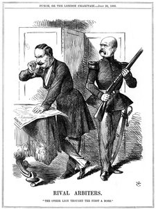 敌对仲裁人，1866年 作者 约翰·坦尼尔