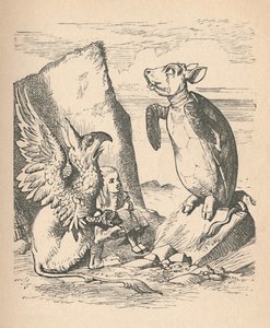模拟龟，狮ry和爱丽丝，1889年 作者 约翰·坦尼尔