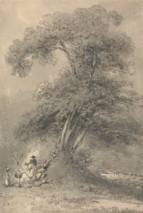 树下做饭的一家人 作者 约翰·托马斯·史密斯