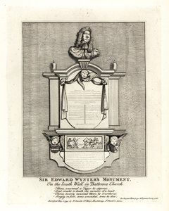 爱德华-温特爵士纪念碑，死于1685年，位于巴特西圣玛丽斯教堂的南墙。 作者 约翰·托马斯·史密斯