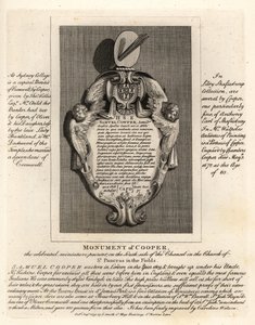 田野圣潘克拉斯的微型画家塞缪尔·库珀（Samuel Cooper，1609-1672 年）纪念碑 作者 约翰·托马斯·史密斯