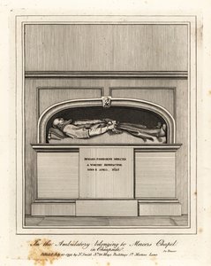 理查德·菲什伯恩·默瑟 (Richard Fishbourne Mercer) 纪念碑，死于 1625 年，位于奇普赛德 (Cheapside) 默瑟斯教堂 (Mercer Chapel) 的门诊 作者 约翰·托马斯·史密斯