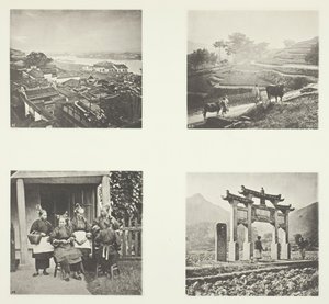 福州外国人居住区的一部分，梯田山，福州田园妇女，一个纪念拱门，约1868年。 作者 约翰汤姆森