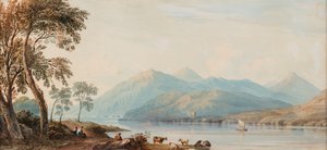 Glengary Loch，日期不详（纸面水彩画） 作者 约翰·瓦利