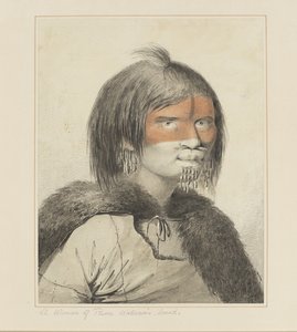 27：威廉王子的声音中的女人，来自一系列水彩画，描绘库克船长的最后一次航行，c.1773-84 作者 约翰·韦伯