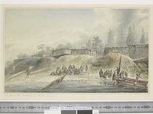 F.23努特卡海峡的栖息地景观，c.1773-84（水彩） 作者 约翰·韦伯