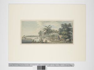 F.3 Anamooka 的景色，约 1773-84 年（水彩和印刷版画） 作者 约翰·韦伯