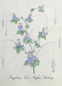 勿忘我网，钓鱼者的不满，约翰·威尔《植物学伪书》中的插图 作者 约翰·威尔