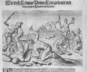 食人族，由Theodor de Bry（1528-98）雕刻 作者 约翰怀特