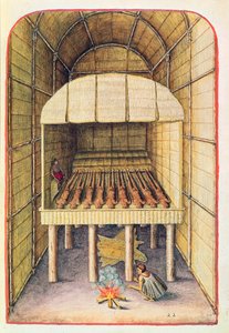 印第安人如何对待他们的死者，来自&39;Admiranda Narratio ..&39;，由Theodore de Bry（1528-98）镌刻1585-88 作者 约翰怀特