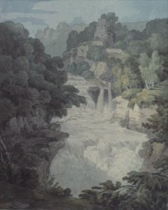 Corra Linn：克莱德瀑布之一 作者 约翰·怀特·雅培
