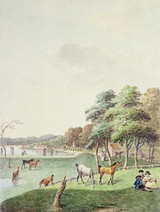 蛇形的东端，以及1794年沐浴屋的远景 作者 约翰·怀特·雅培