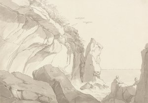 德文郡埃克斯茅斯附近的沃伦：海边岩石上的人物 作者 约翰·怀特·雅培