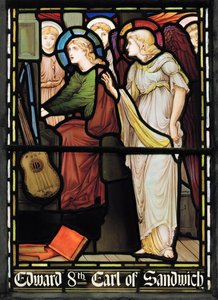 St Cecilia Singing，Lady Chapel Window，c.1885（彩色玻璃） 作者 约翰·威廉·布朗