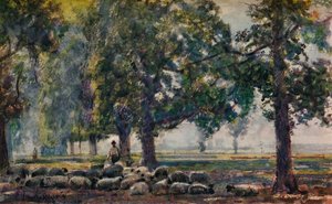 抚养羊群，c1895