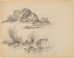 沿着湖岸的岩石[直书]。 作者 约翰·威廉·卡西雷尔