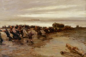 拯救救生艇，圣岛，c.1910-20 作者 约翰·威廉·吉尔罗伊