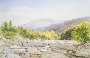 景观：卡特斯基尔溪（Catskill Creek）风景，1867年。 作者 约翰·威廉·希尔