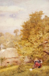 1914年在英国（纸上水彩画） 作者 约翰·威廉·诺斯