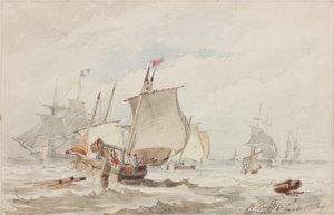 关闭Hartlepool（纸上的铅笔和水彩） 作者 约翰·威尔逊·卡迈克尔