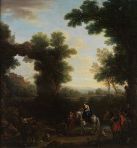 吉普赛人的古典风景，1748年。 作者 约翰·伍顿