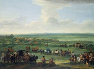 乔治一世（1660-1727）在纽马克特，1717年10月4日至5日，约1717年（布面油画） 作者 约翰·伍顿