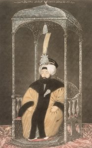 Mahmud II（1785-1839）Sultan 1808-39，来自“土耳其皇帝肖像系列”，1815年（mezzotint）