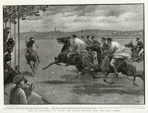月光在马耳他的Polo，陆军和海军队之间的比赛 作者 John after Charlton